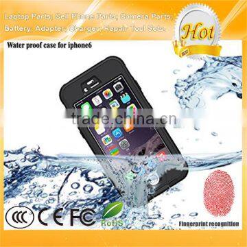 Black Fingerprint Recognition Shockproof Waterproof Phone Case for iPhone 6 4.7 Inch