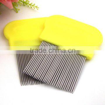 factory high quality metal ong teeth plastic handle lice & nit comb