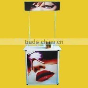 Portable aluminum customized collapsible folded screen advertising table