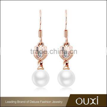 2015 OUXI direct price fashion cheap gold pearl earrings 21057-2