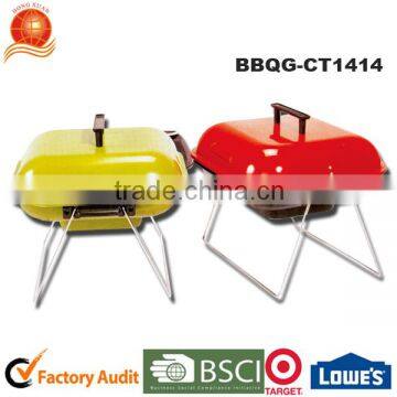 14' Inch Barbecue Grill Hamburg Portable Colorful Hamburg BBQ Grill Power Plated Charcoal Girll