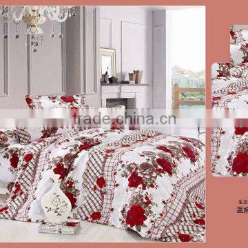 CVC printed bedding set/ pure and fresh feeling/clear pattern/fitted sheet set/