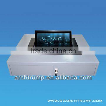 CE RoHS FCC Motorized LCD Monitor Hidden Lift Integrated with Screen for Conference System