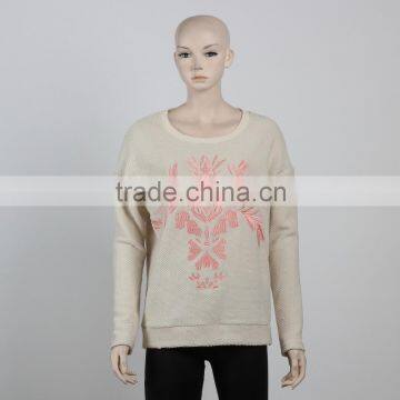 F5W14035 white embroidered sweatshirt