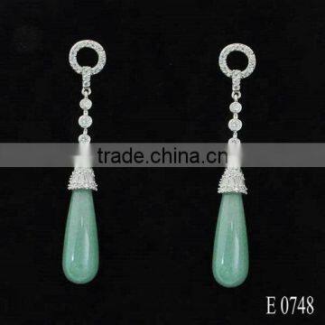 Drop style natural stone earrings top quality semi precious stone jewelry