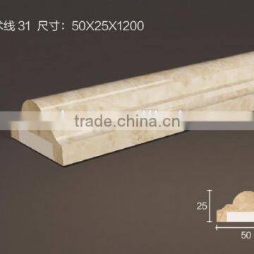 New design Marble moulding wall skirting white marble with black veins