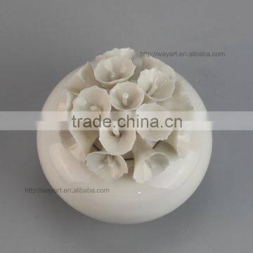 BSCI SEDEX Audit Nice Design Hand-made Ceramic Flower Oil Diffuser For Promotion photo-5