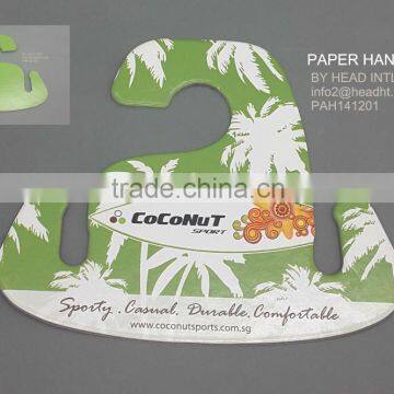 Our HEAD green paper shoes Hanger, paper Hangers, paper Finish