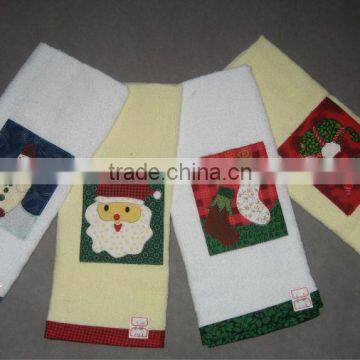 christmas custom applique tea towel