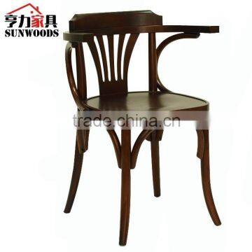 Wooden design coffee shop arm chair