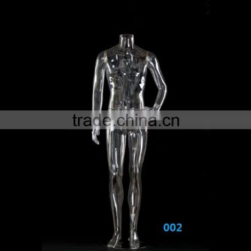 Transparent mannequin for headless dummy male doll