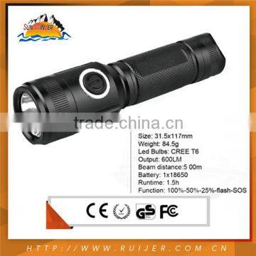 Wisdely Used High Technology LED Rechargeable Super Bright Flashlight