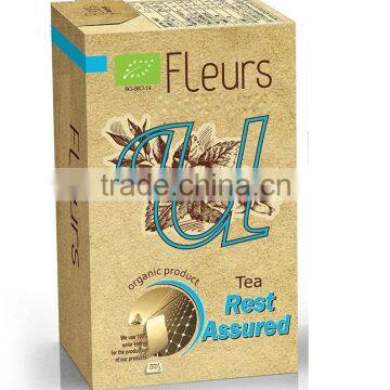 Organic "Rest Assured" Tea Fleurs. Private Label Available. Made in EU.