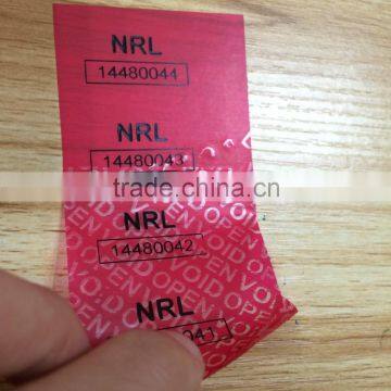 serial number tamper proof security tape
