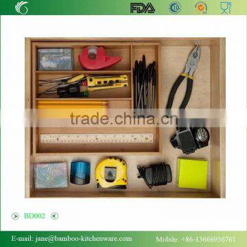 Very Simply 5 Slots Bamboo Drawer Organizer Cutlery Tray photo-4