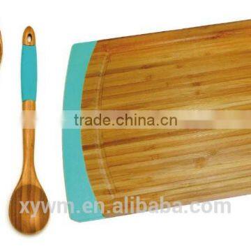 Bamboo Cutting Board and 5 Piece Kitchen Tools With Silicone Handles photo-2