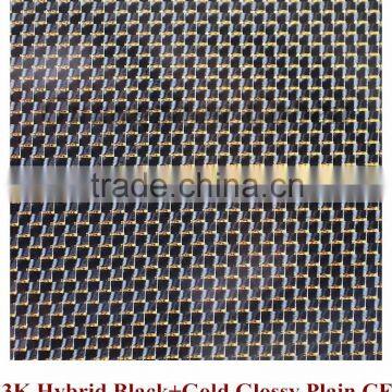 OEM hybrid black gold 3k plain glossy carbon fiber sheets price