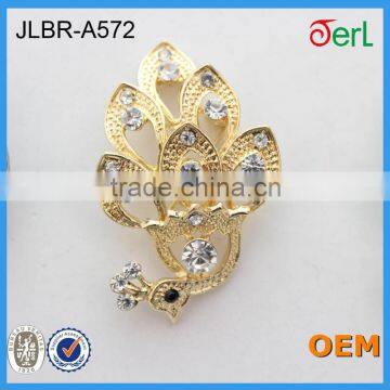 Handmade accessories women brooch big peacock shape crystal rhinestone brooch