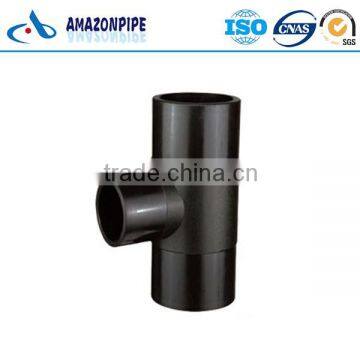 Butt fusion black tee reducing tee piece hdpe pipe fittings