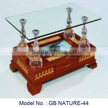 Glass Top Living Room Coffee Table With Unique Style Indian Design For Home Indoor Uphosterly Furniture