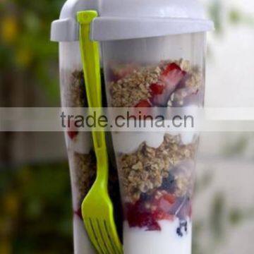 salad cup with fork 3 Piece Salad Container Set