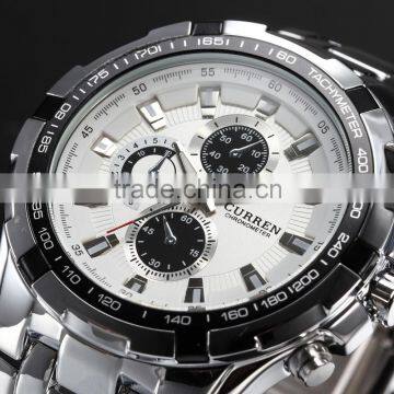 CURREN White Luxury Sport Analog Army Military Steel Band Men's Quartz Watch photo-3