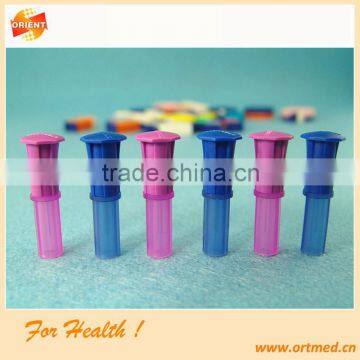 Diagnostic adjustable lancing device with ejector