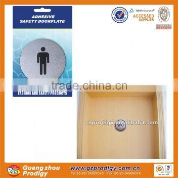 Stainless steel adhesive door plate/warning door signs in hotels