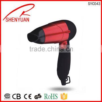 new Popular Mini Injection body Foldable design Hotel Household Travel hair dryer over-heating protection dual voltage