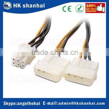 Trend 2017 Low Price Video Graphics Card 6 Pin PCIE to 2x 4 Pin Molex LP4 Power Cable PCI Express Power Splitter Adapter Cable photo-2