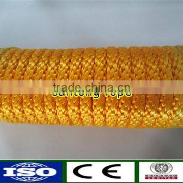 High Quality PP Yellow Solid Braided Secure Rope