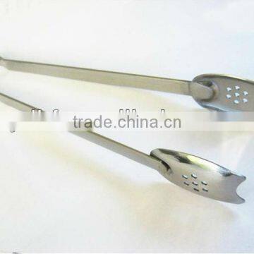 HF282 stainless steel kitchen food tong, bread tongs