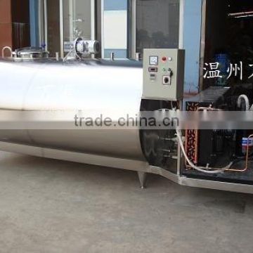 horizontal milk cooling tank milk chiller cooling tank with cooling machine