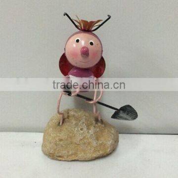 2015 Newest Design Labybug Garden Stakes Metal Ladybug Garden Decoration Garden Stakes Working Ladybug With Flower photo-6