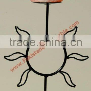 WROUGHT IRON SALT CANDLE HOLDER & TEALIGHTS photo-5
