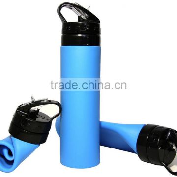 550ml silicone collapsible BPA free water bottle FDA approved suitbale for outdoor and travel