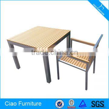 Leisure Wooden table aluminum dining room set