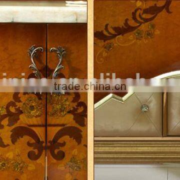 European Style Luxury Console Table, Parquet Pattern Wooden Corner Table, Nice Carving Storage Cabinet (BF01-ML042) photo-6