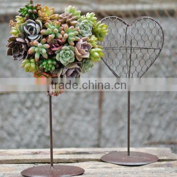 Creative decor succulent plant metal heart shape planters