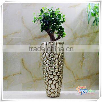 Black Resin Tall Pots Flower Planter photo-3