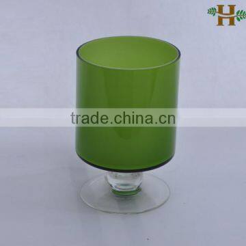 Footed green glass vases wholesale