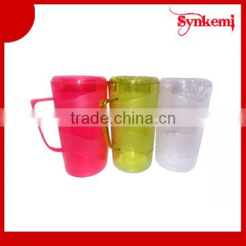 Plastic colorful water pitcher with lid