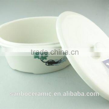Wholesale Retaurant White Ceramic Tureen With Cover in Stock photo-2