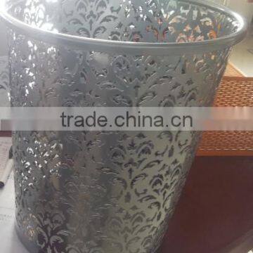 Popular Design Fashion Decorative Metal Iron Engraving Waste Bin, Trash Bin, Trash Can photo-2