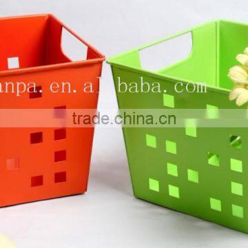 Hangzhou Supplier Fancy Metal Engraving Desk Sundry Storage Basket