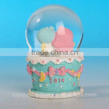 2015 Gift Event Party Wedding Glass Resin Water Snow Ball/snow Globe,adorable Twins photo-2
