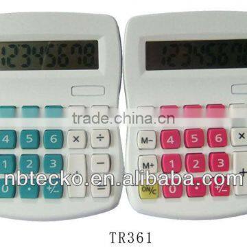 Different colors plastic electronic 8-digit desk calculator