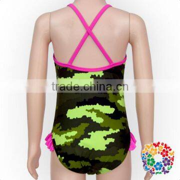 Baby Kid Camouflage Beach Wear One Piece Swimsuit Cross Back Children Swimwear photo-4