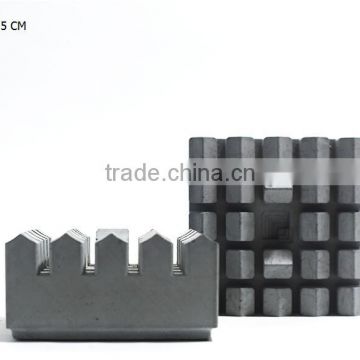 Industrial Grey Handmade pens pencils holder in geometric square shape