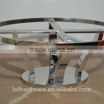 Stainless Steel Base Round Dining Table With Marble Top photo-5